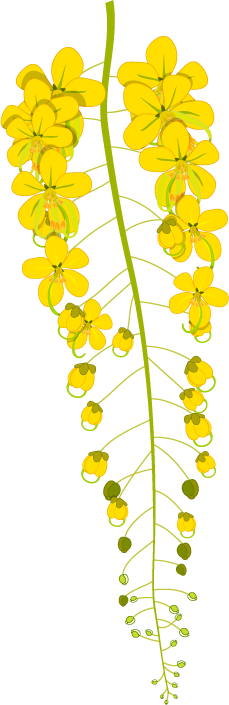 a branch with little yellow flowers